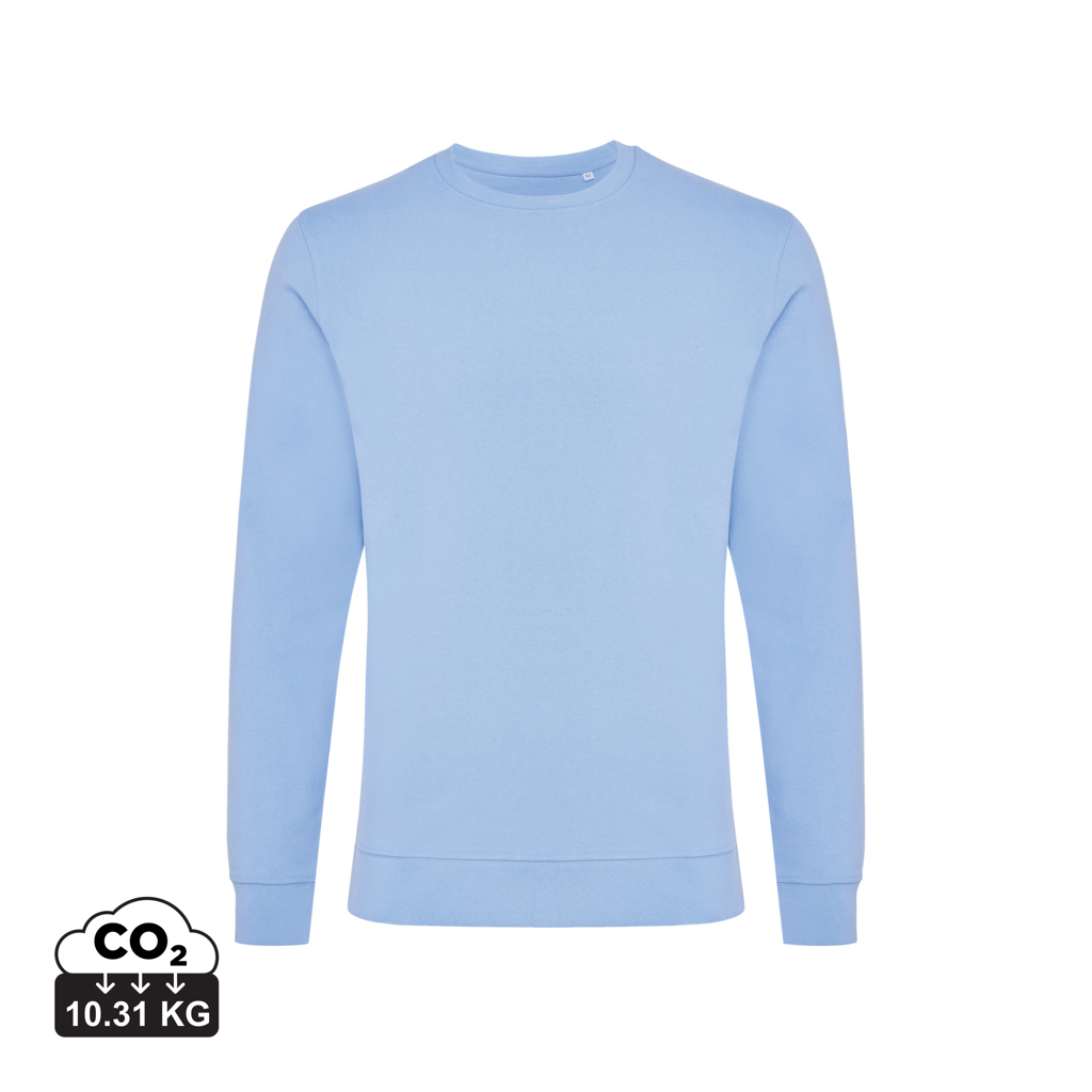 Pull coton recyclé personnalisable 340g Iqoniq Zion Sky Blue